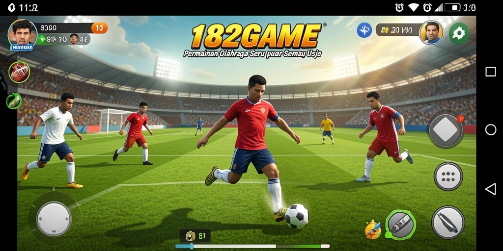 Screenshot gameplay 182GAME yang penuh aksi olahraga.