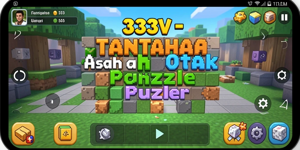 Tampilan menarik dari gameplay puzzle 333V yang menantang.