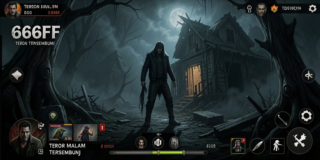 Tampilan gameplay Horror yang mendebarkan di 666FF.