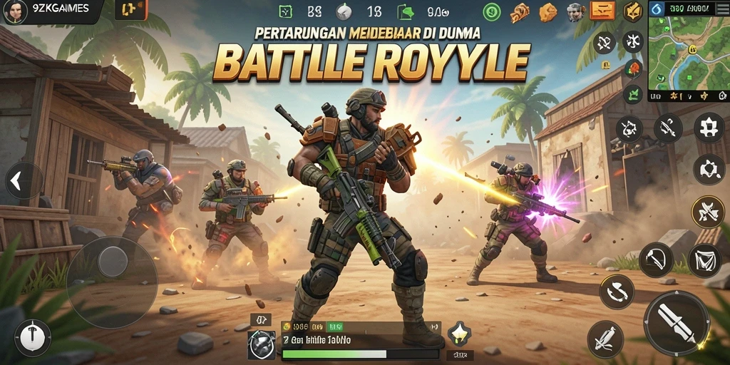Gameplay seru di <strong>9ZKGAMES</strong> dengan aksi Battle Royale yang intens.