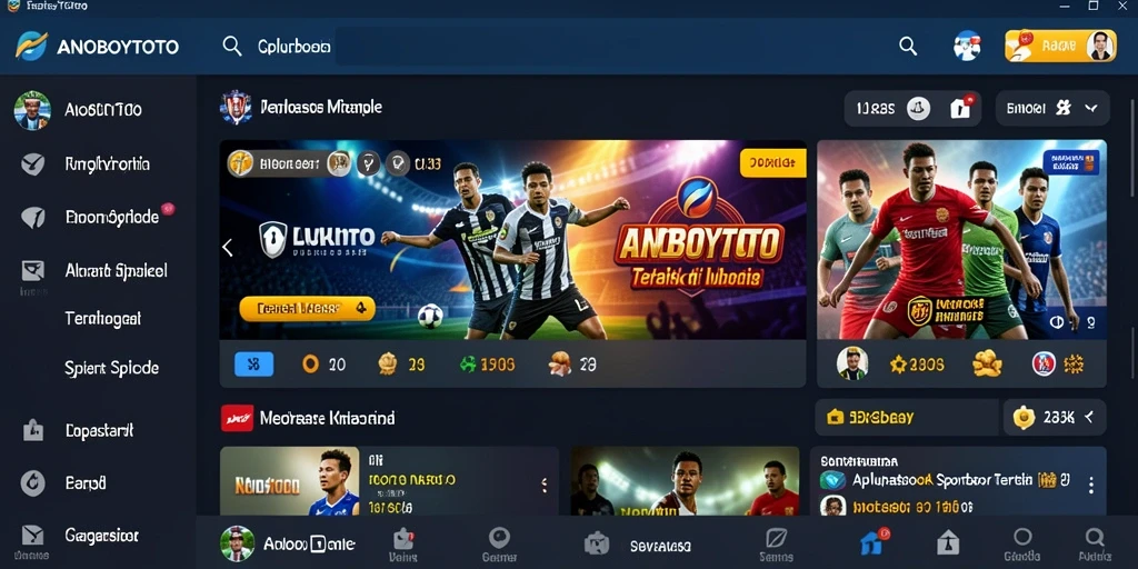 Screenshot utama ANOBOYTOTO yang menampilkan fitur taruhan Sportsbook.
