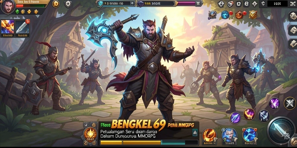 Screenshot gameplay BENGKEL69 yang menampilkan aksi pertempuran epik.