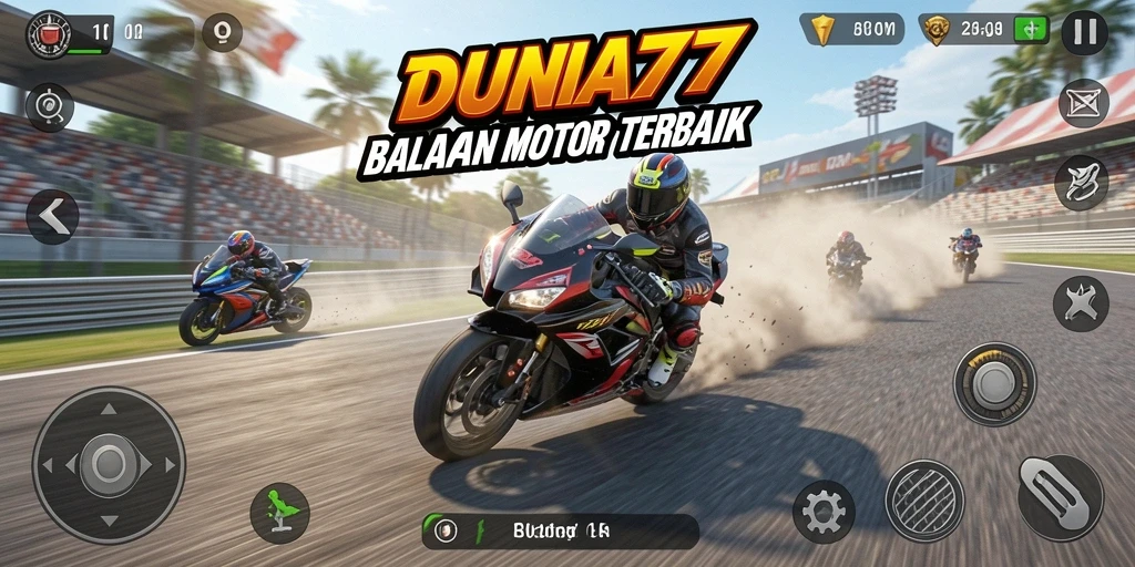 Gameplay seru saat balapan motor di DUNIA77.