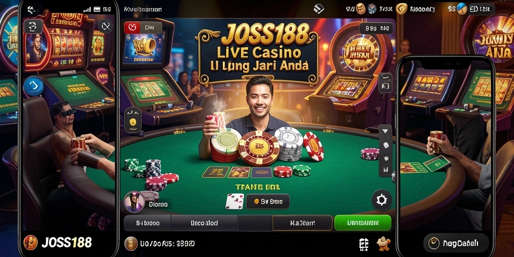Gameplay Live Casino JOSS188 dengan dealer profesional dan interaksi langsung.
