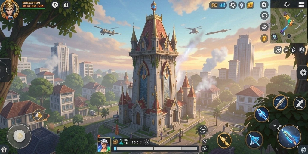 Screenshot gameplay Tower Defense MPO2121 menampilkan aksi menakjubkan.