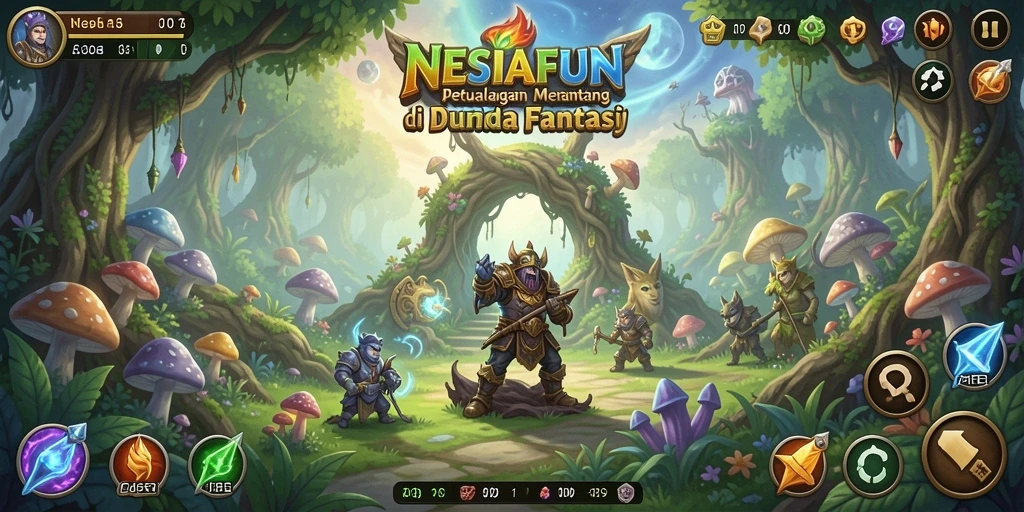 Tangkapan layar gameplay NESIAFUN yang menunjukkan petualangan seru.