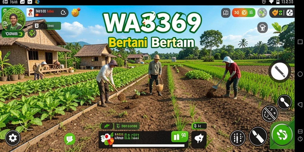 Screenshot gameplay WA369 yang menampilkan aktivitas bertani yang seru.