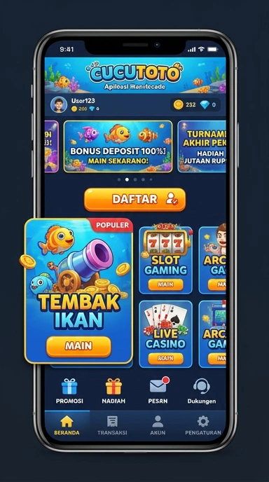 Pengguna sedang mencari aplikasi di katalog cucutoto.